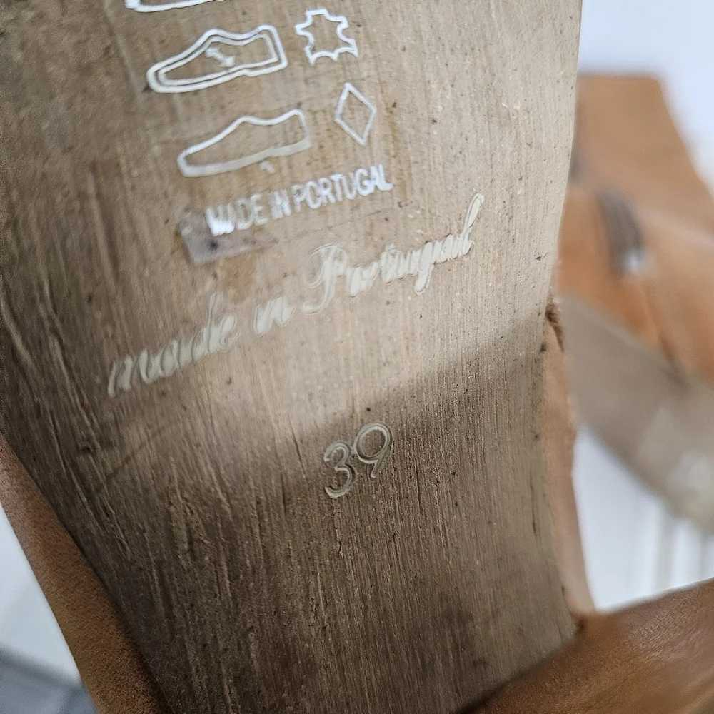 Free People Leather Mid Calf Block Heel Booties Women’s Size 39 Sienna Brown - Picture 12 of 16